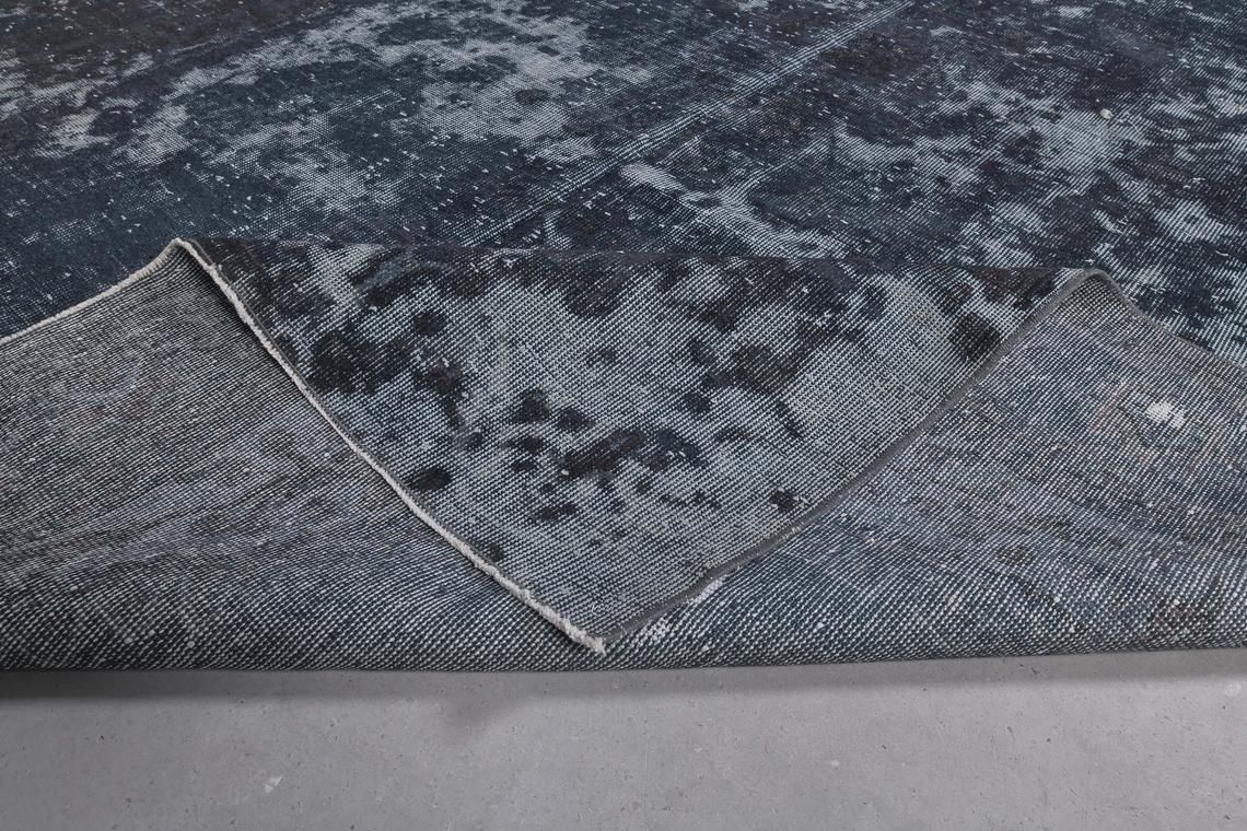 photo for sale 7x10.8 Distressed Black Dark Blue Vintage Turkish Faded Rug, Oushak Rug, Farmhouse Decor, Home Decor, Wool Rug, Area Rug, Modern, Decor