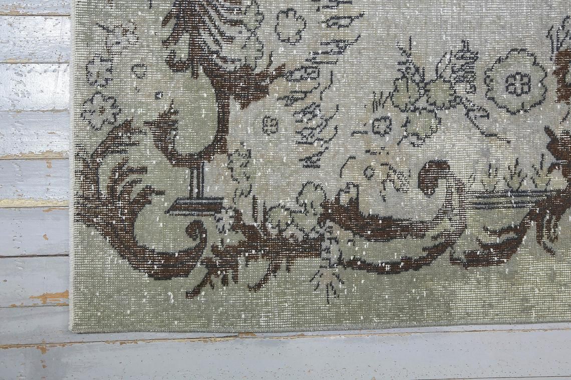 6.8x10.3, Turkish Gray Vintage Rug, Oushak Rug, Area Rug, Wool, Farmhouse Decor, Turkey Rug, Handmade, Oriental, Grey Distressed Boho Chic photo buy