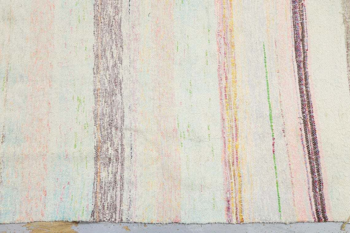 5.5x10.4, Striped, Flatweave Rug, Turkish Rug, Area Rug, Kilim Rug, Oushak Rug, Wool Rug, Red Rug, Living Room Rug, Flatweave Modern, Pastel photo vintage
