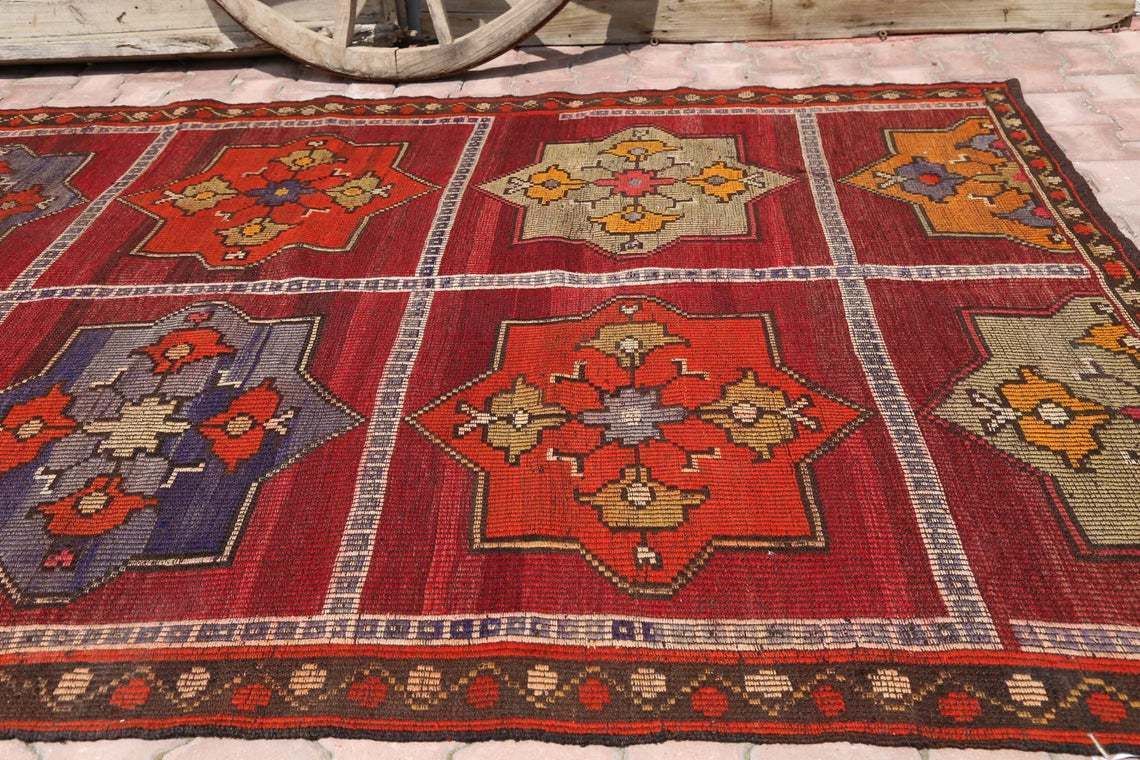 6.7x11.2, Flatweave Rug, Kilim, Turkish Rug, Kilim Rug, Area Rug, Vintage Rug, Oushak Rug, Rugs, Traditional Rug, Wool, Home Decor, Turkey photo Textiles