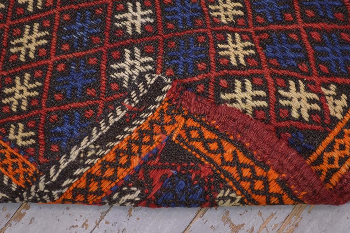 5.3x7, Turkish Flatweave Red And Blue Rug, Vintage Kilim, Oushak Kelim, Handmade, Area Rug, Farmhouse Decor, Turkish Rug, Diamond Hashtag # photo buy
