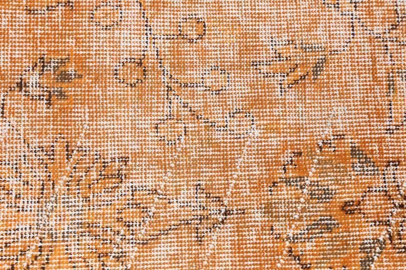 5x9 Turkish Orange Area Rug, Vintage Bohemian Living Room Rug, Home Decor, Rugs Carpet, Oushak Wool On Cotton Rug, Luxury Overdyed 5.2x8.9 photo vintage