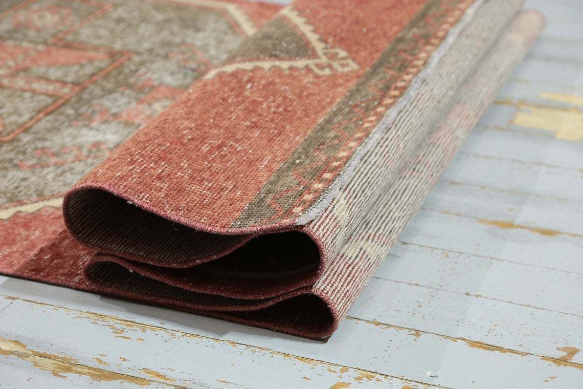photo for sale Turkish Vintage Runner, Oushak Rug, Home Decor, Turkish Rug, Wool Rug, Rug Runner, Faded Red Brown Runner, Boho Rug, Rugs