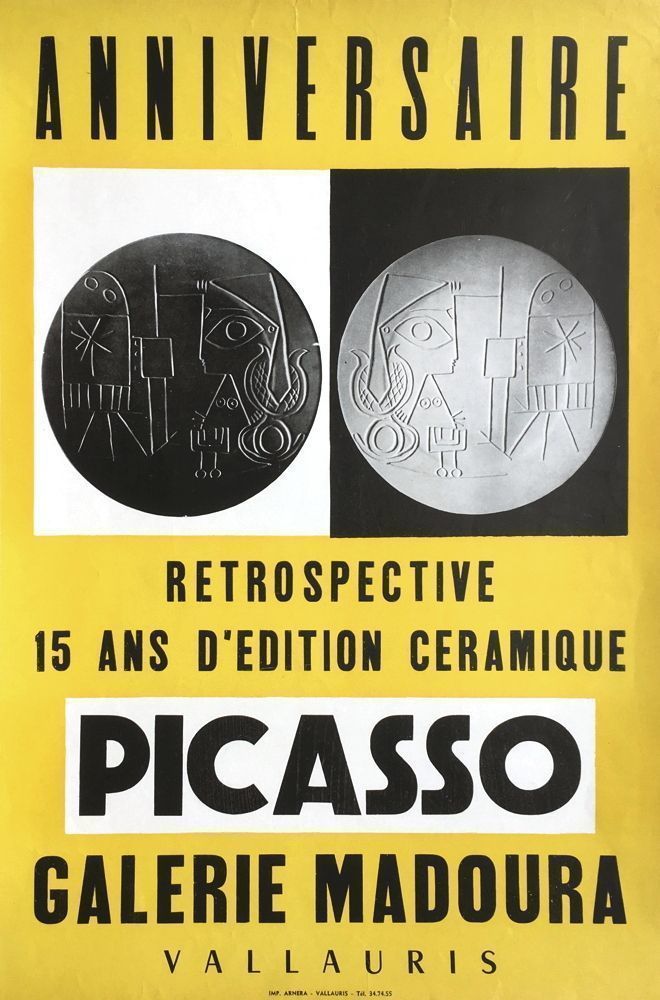 Picasso Pablo   Poster In Duotone Arnera   Galerie Madoura 15th Anniversary