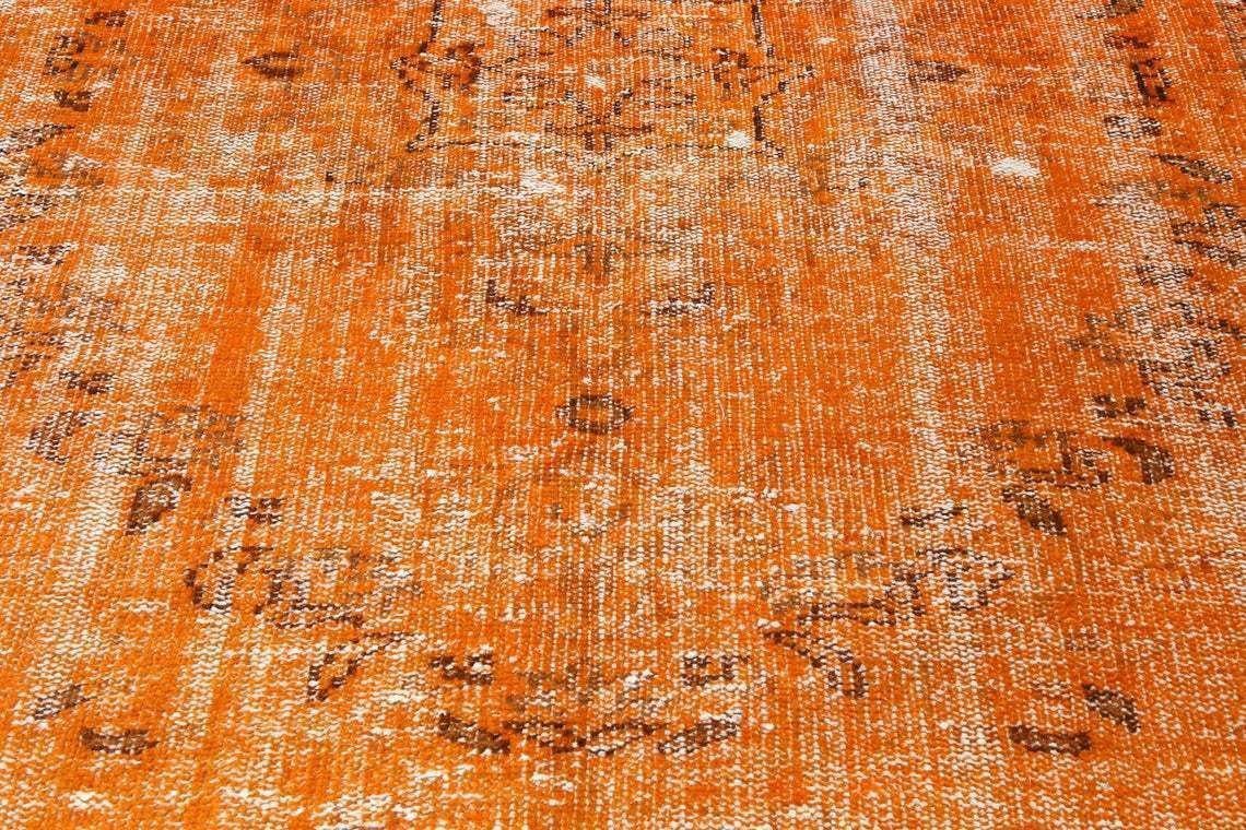 6x9 Turkish Rug, Area Rug, Wool Rug, Oushak Rug, Antique Rug, Oriental, Orange Faded Rugs Teppich Modern Art Deco, Living Room Rug 5.8x9.6 photo Textiles