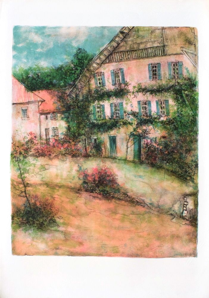 Gantner Bernard Lithograph The House At The End Of The Garden