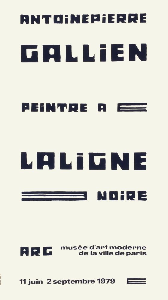 Gallien Antoine Pierre (1896 1963)   Offset Poster   Arc 1979 Exhibition La Ligne Noire