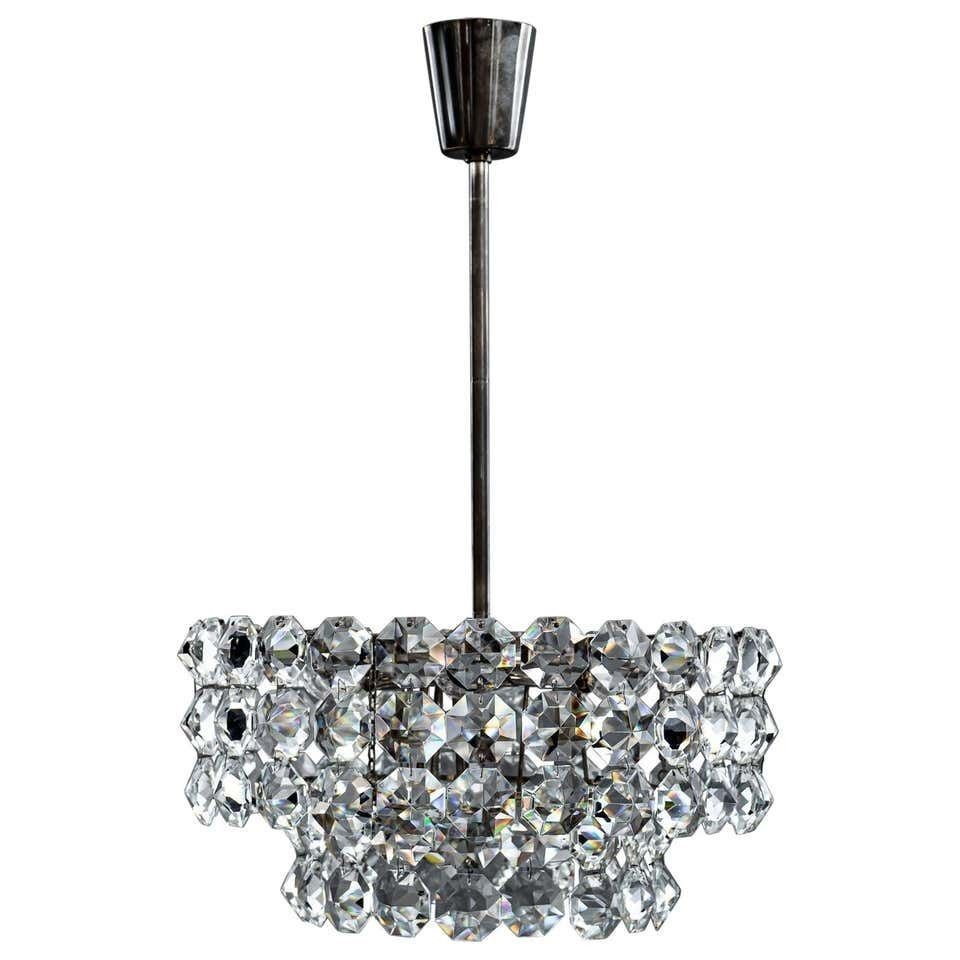 Beautiful Crystal Chandelier By Bakalowits & Sons, Vienna, 1960s photo furniture