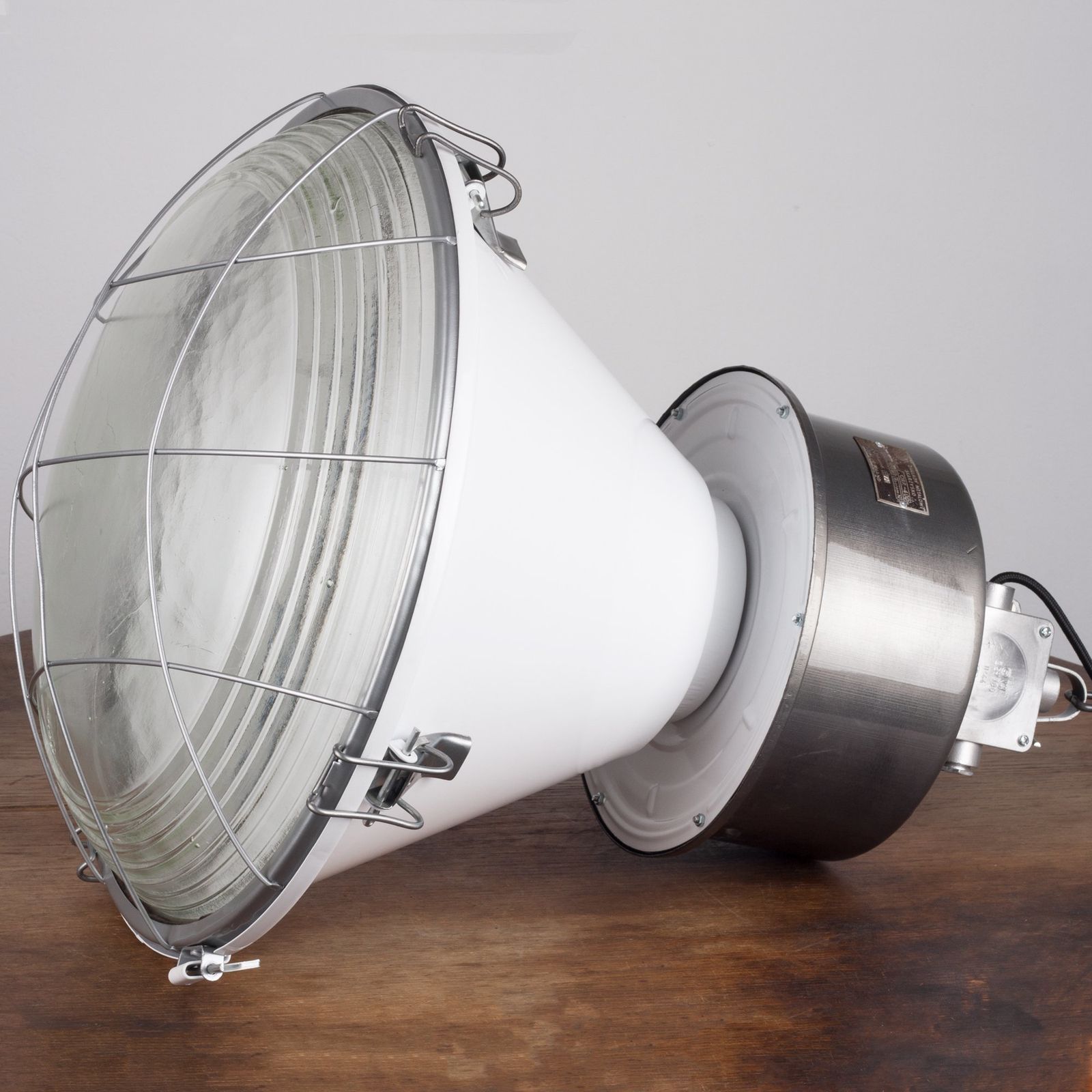 Large Industrial Factory Loft Pendant Lamp From Poland In White Finish photo Lighting