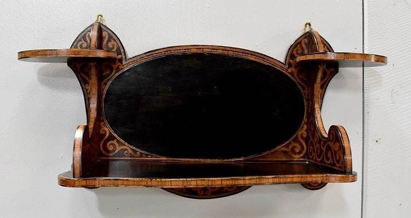 Blackened Wood Wall Shelf, Art Nouveau Taste 1900