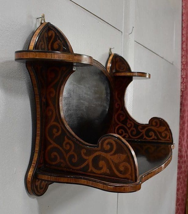 Blackened Wood Wall Shelf, Art Nouveau Taste 1900 photo furniture