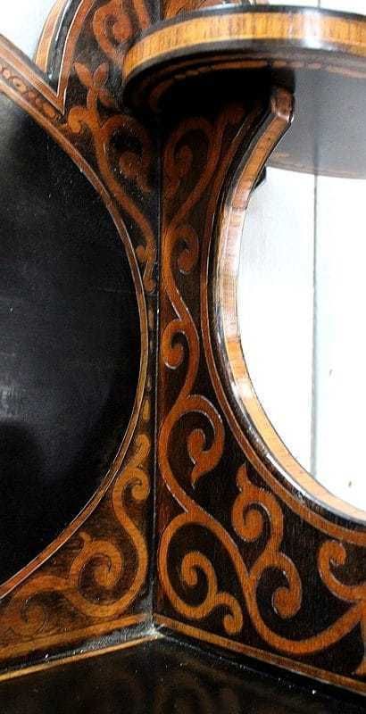 Blackened Wood Wall Shelf, Art Nouveau Taste 1900 photo vintage