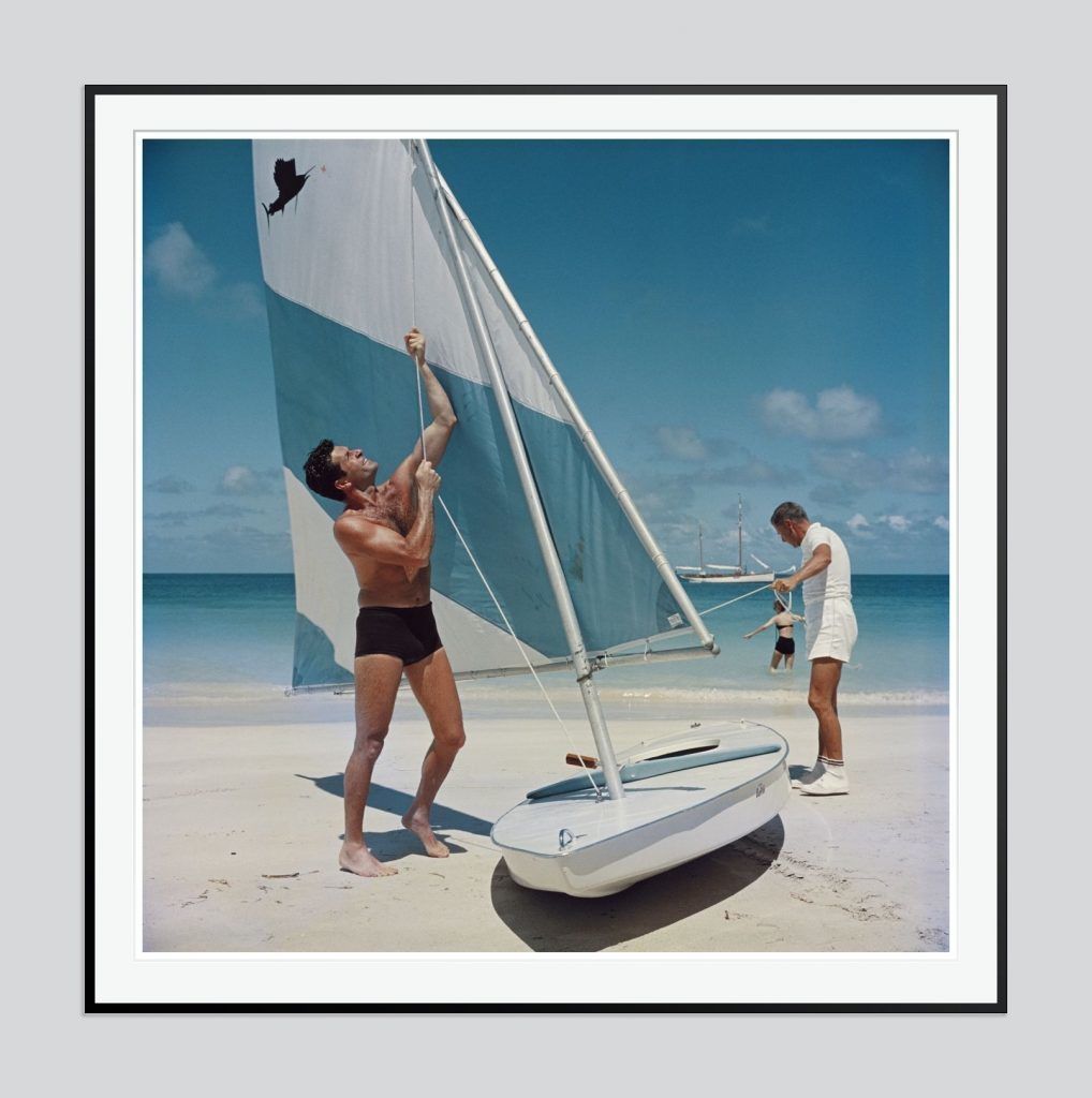 Slim Aarons 'Boating In Antigua' 1961 Black Frame C Type Print