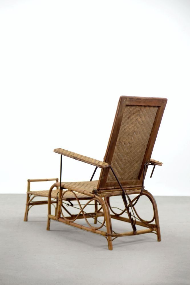 Vintage Bauhaus Rattan Chair With Ottoman By Erich Dieckmann, 1930s, Set Of 2 photo Furniture