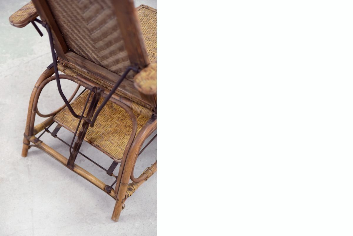 Meubels Vintage Bauhaus Rieten Stoel Met Ottoman Van Erich Dieckmann, Jaren 1930, Set Van 2 photo