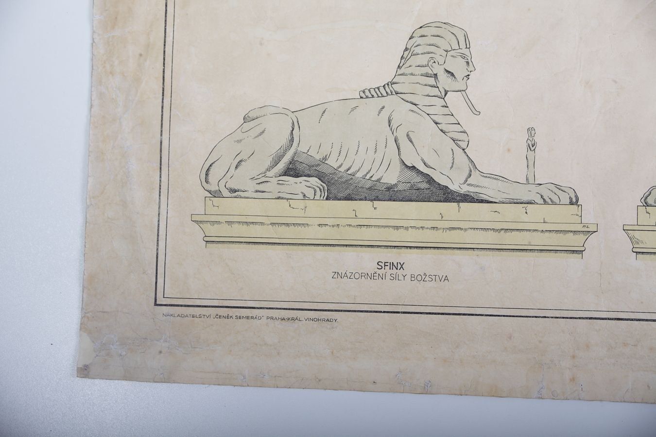 Schoolposter Van Een Egyptische Zuil, Jaren 1940 photo Kunst
