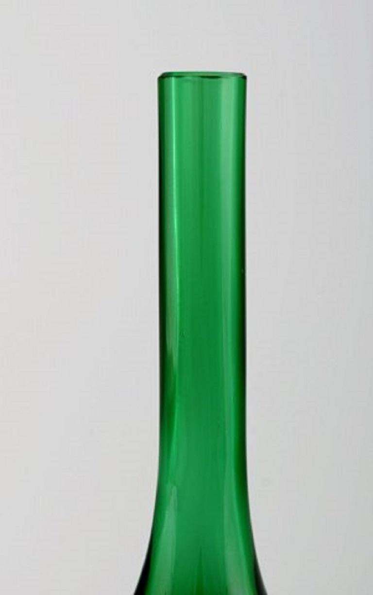 Large Murano Vase In Mouth Blown Art Glass With Narrow Neck, Italian Design