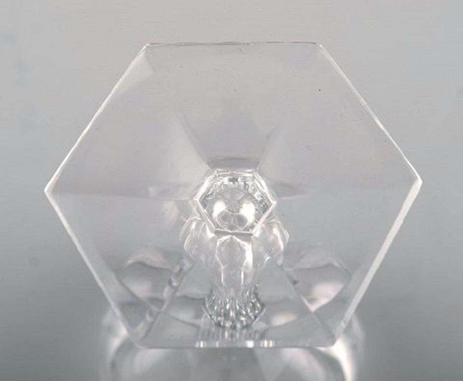 Val St. Lambert, Belgium, Two Lalaing Glasses In Mouth Blown Crystal Glass photo vinterior