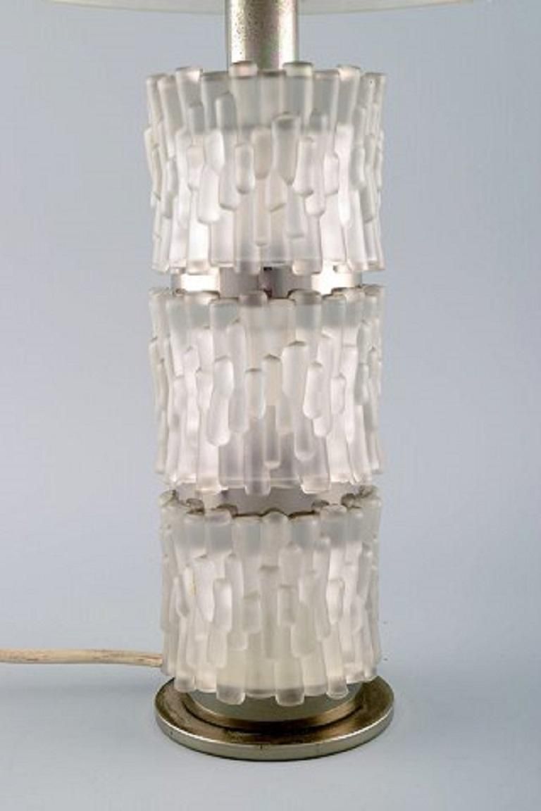 Scandinavian Designer Table Lamp In Steel And Art Glass, Mid 20th Century photo furniture