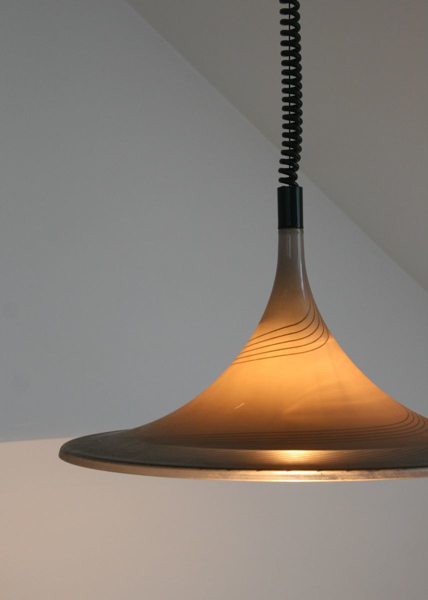 Vintage Trumpet Pendant Lamp From Meblo, 1970s photo vinterior