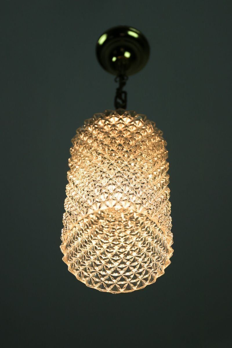 photo furniture Crystal Glass Pendant Lamp, 1960s