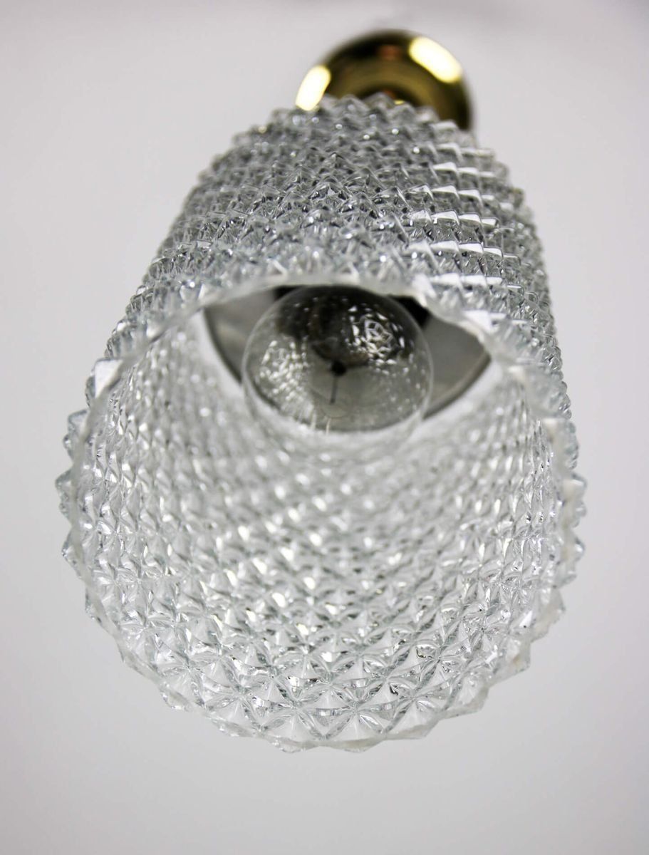 photo vinterior Crystal Glass Pendant Lamp, 1960s