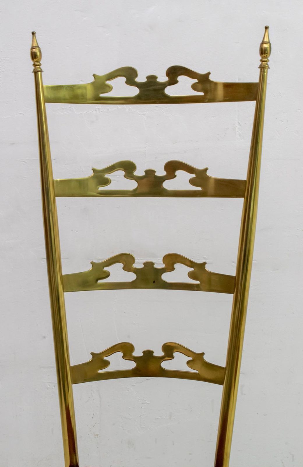 Pair Of Mid Century Modern Italian Brass High Back Chiavari Chairs, 50s photo buy