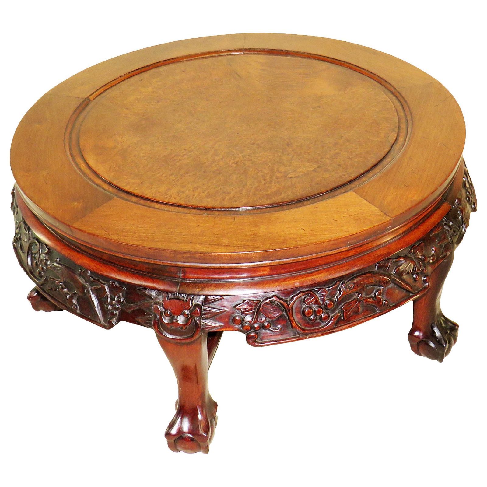 19th Century Oriental Hardwood Circular Coffee Table (China, Circa 1870)