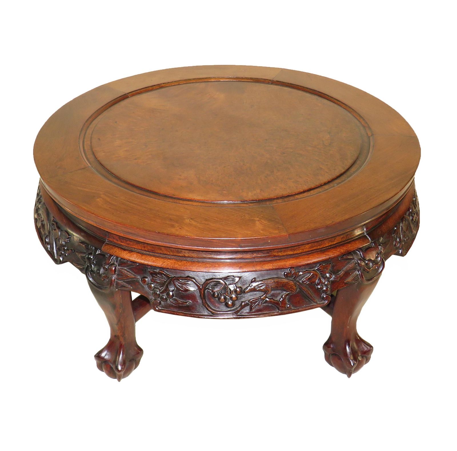 19th Century Oriental Hardwood Circular Coffee Table (China, Circa 1870) photo Furniture