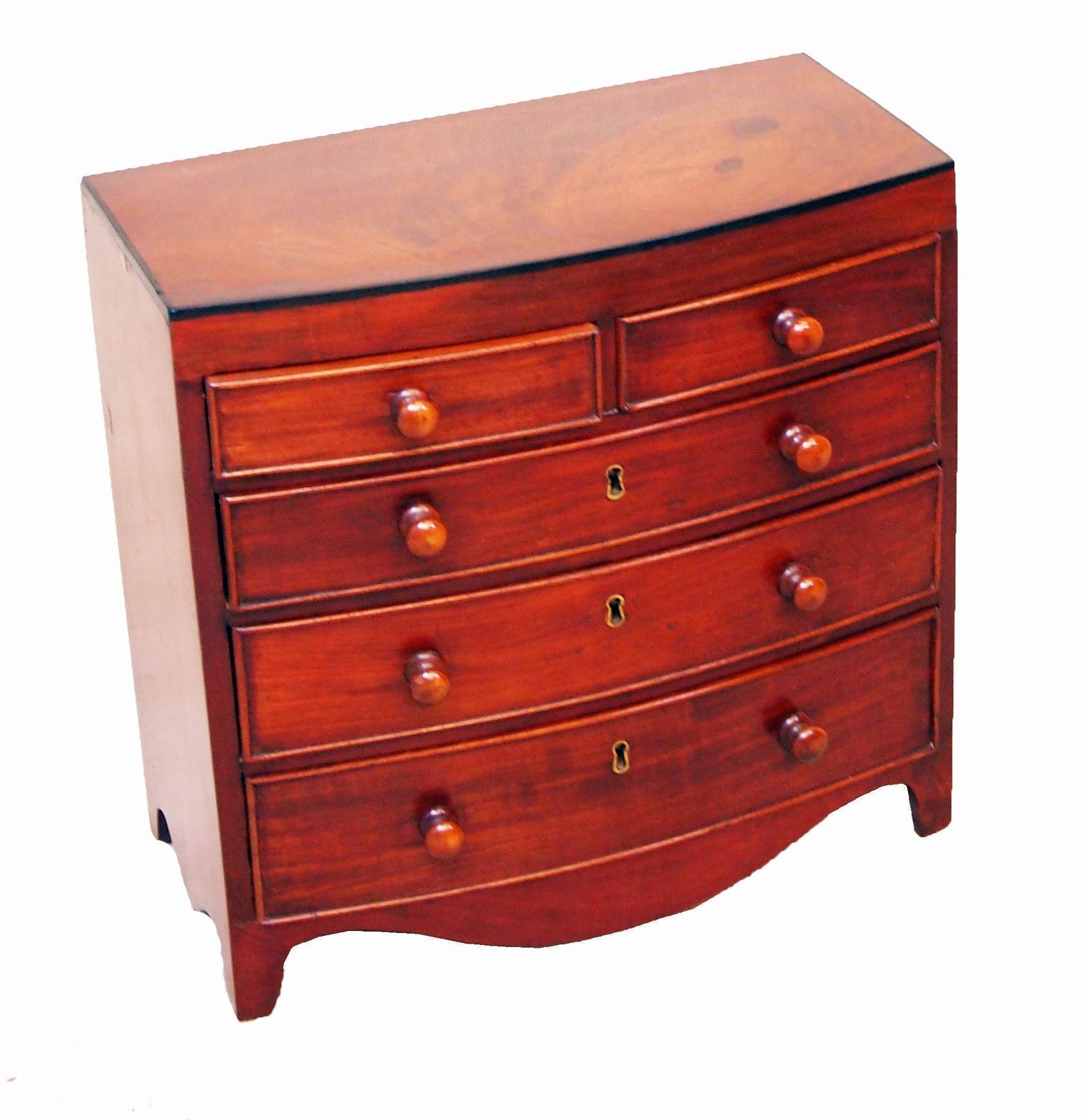 Antique Miniature Bowfront Chest Of Drawers (England, Circa 1830) photo Furniture
