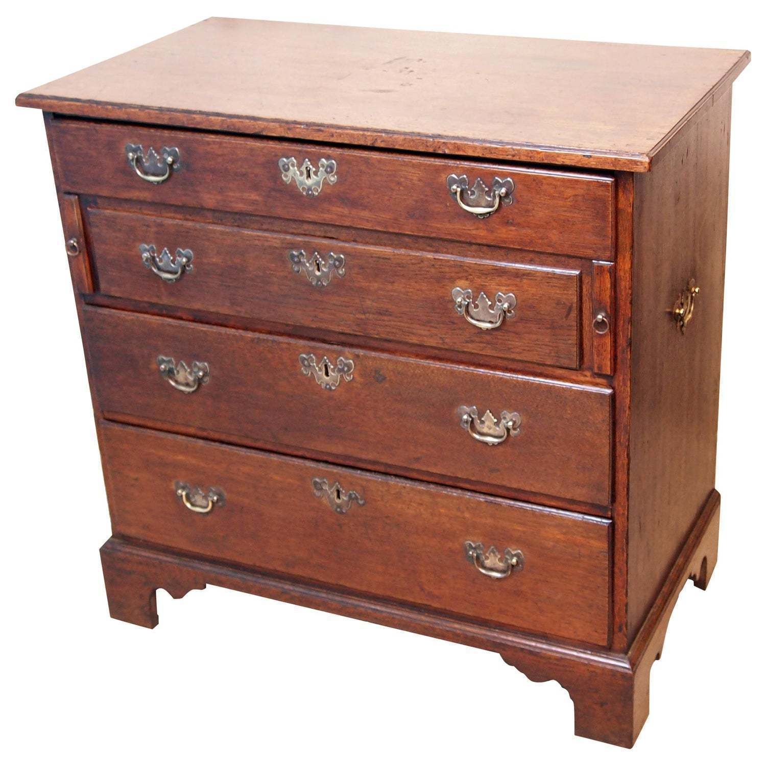 Georgian English Oak 18th Century Bachelors Chest Of Drawers (England, Circa 1750)