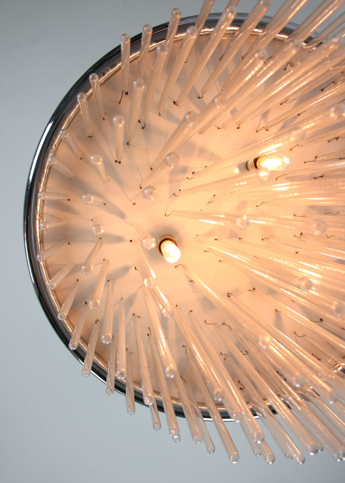 photo vintage Minimalist Hand Blown Glass Chandelier, 1 Of 15, 1970s
