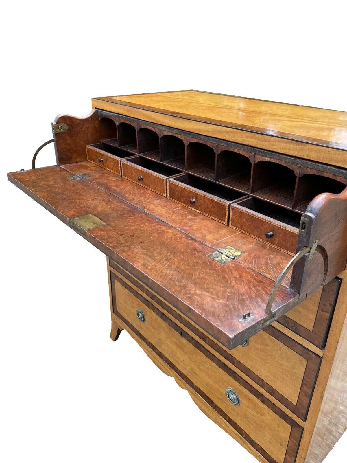 Impressive Antique Victorian Secretaire Bureau Chest Of Drawers C1896 photo 1495.0