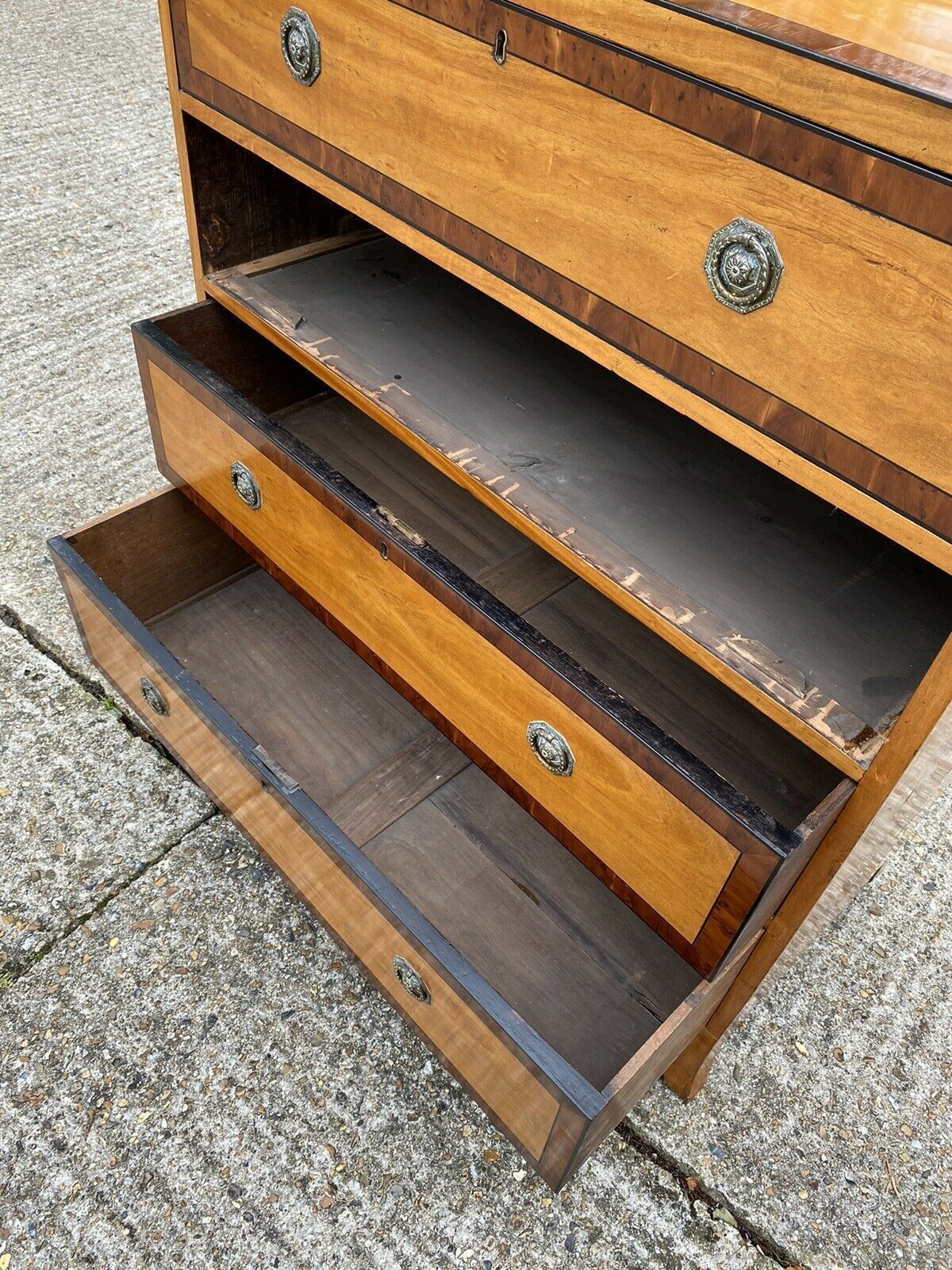 Impressive Antique Victorian Secretaire Bureau Chest Of Drawers C1896 photo vintage