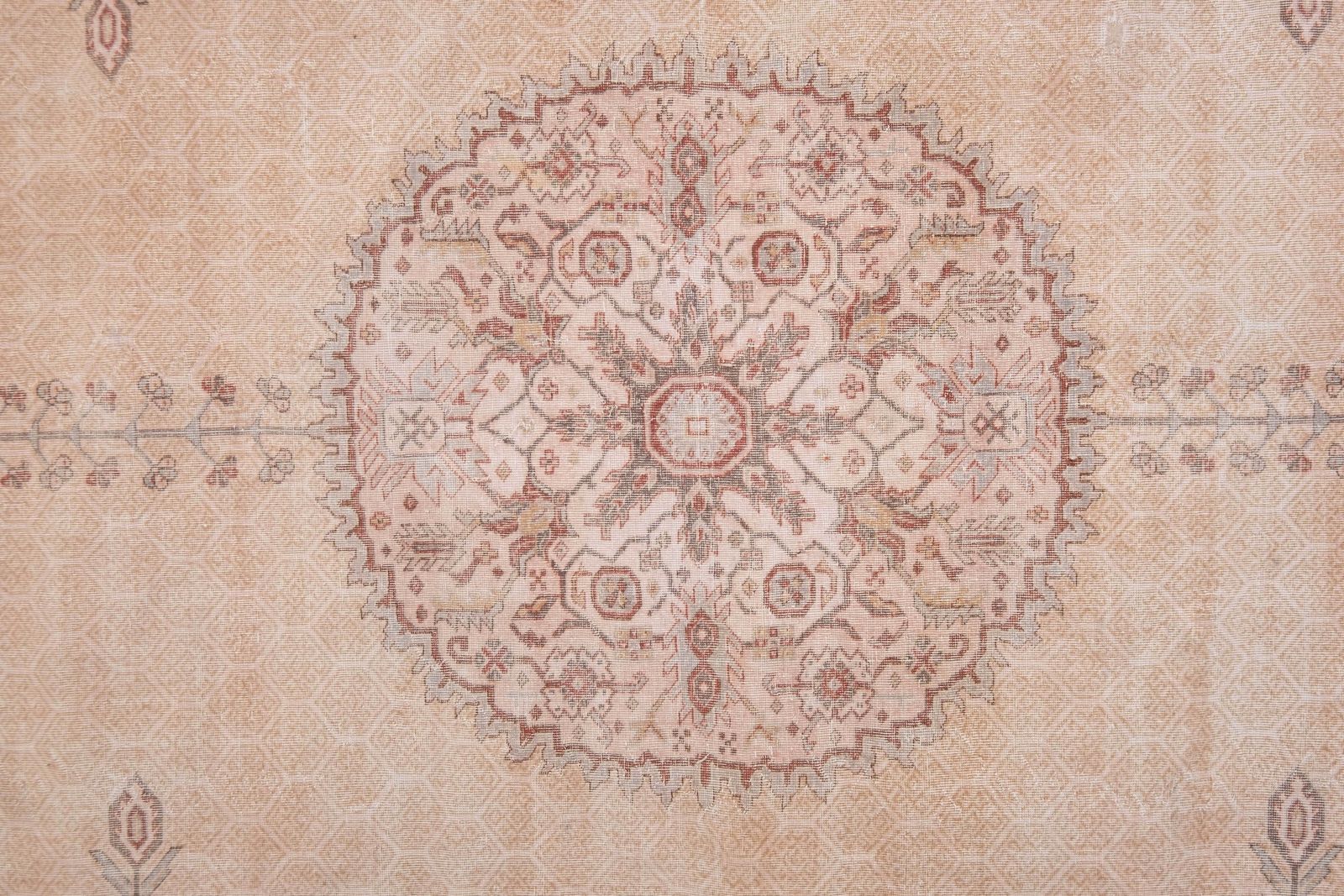 Neutral Colors Oversize Wool Rug, Oriental Turkey Oushak Carpet With Floral Design 298 X 450 photo furniture