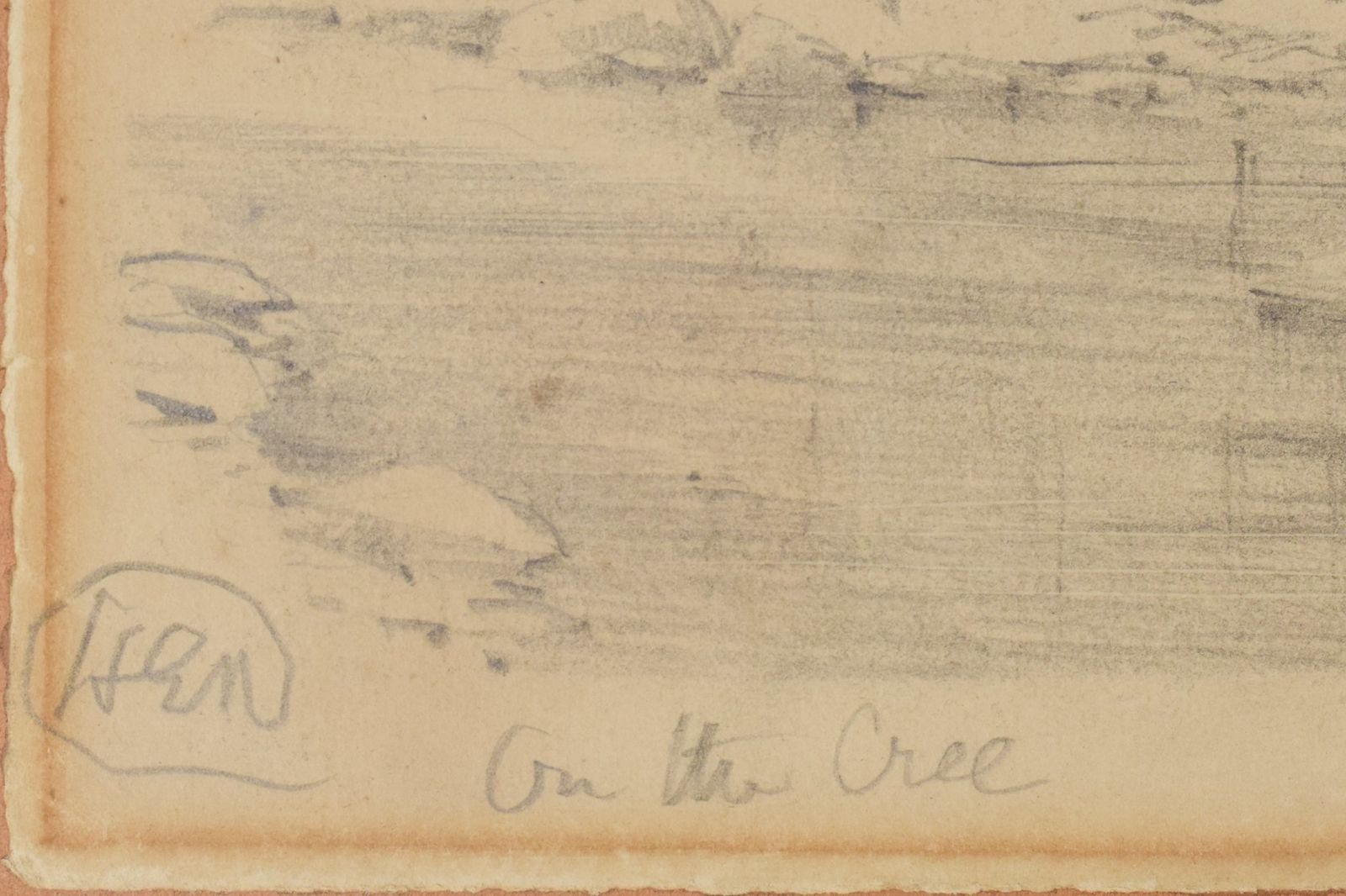 'On The Cree' Landscape Drawing Of A River photo vinterior