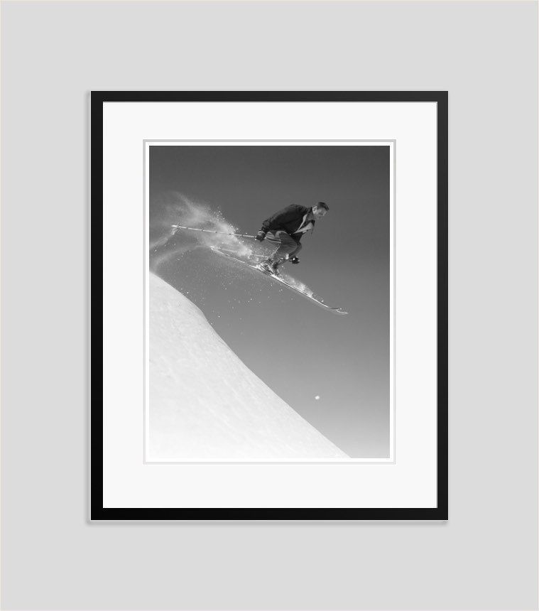 'Jumping Skier' 1957 Oversize Archival Pigment Print Framed In Black