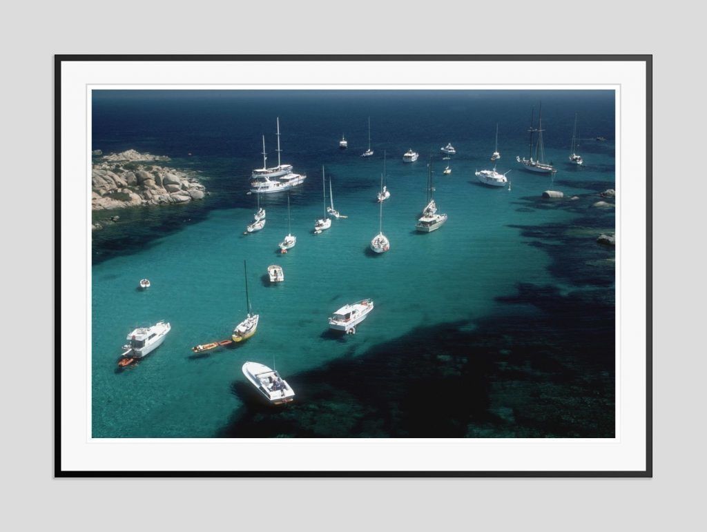 Slim Aarons 'Cavallo Coast' 1984 Oversize C Type Print Framed In Black
