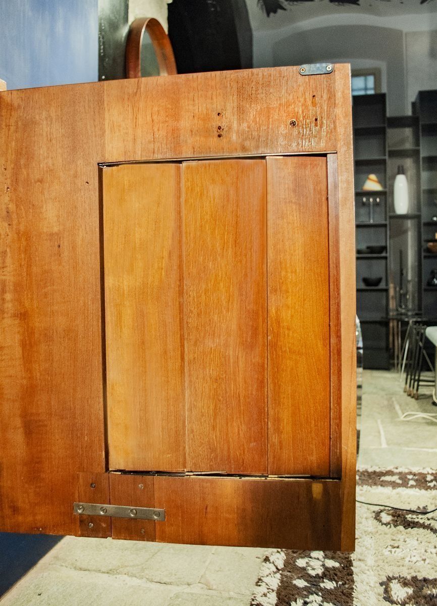 Italian Wooden Mobile Wall Unit With Bar Cabinet Decorated With Boiserie, 1958 photo vinterior