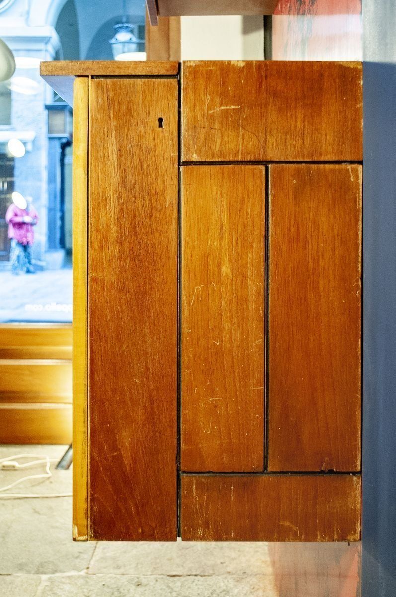 Italian Wooden Mobile Wall Unit With Bar Cabinet Decorated With Boiserie, 1958 photo buy
