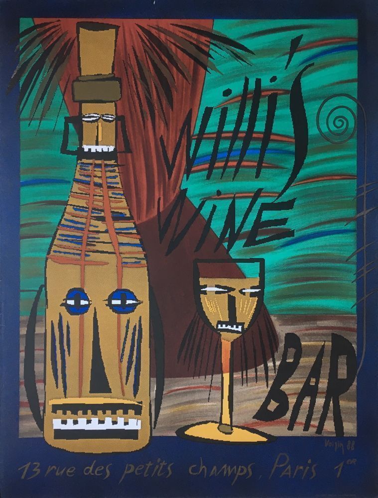 Voisin François   Lithograph Poster   Willi's Wine Bar 1988