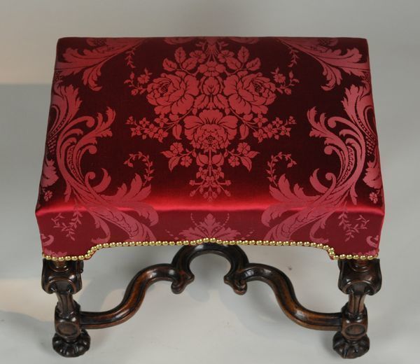 William & Mary Walnut Stool photo vinterior