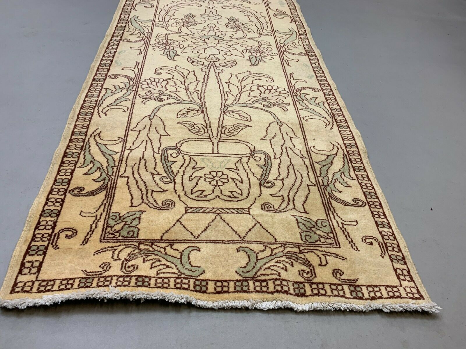 Long Ziegler Runner 313x86 Cm, Afghan Chobi Rug, Red Green Beige photo Textiles