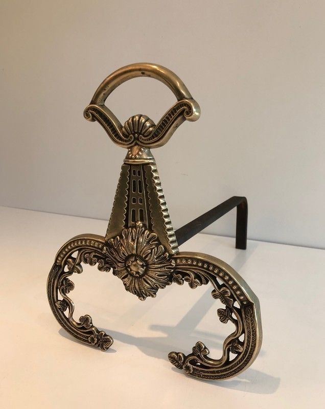 Pair Of Neoclassical Style Bronze Andirons. French. Circa 1900 photo 780.0