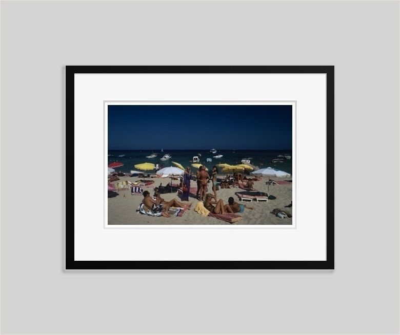 Slim Aarons 'Saint Tropez Beach' 1971 C Type Print Framed In Black