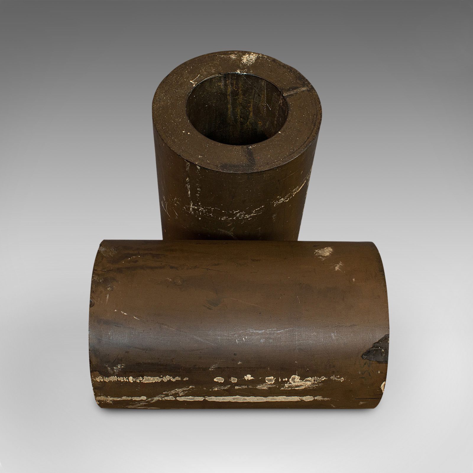 Vintage Pair Of Industrial Rollers, English, Ceramic, Vase, Cooler, Circa 1950 photo 395.0