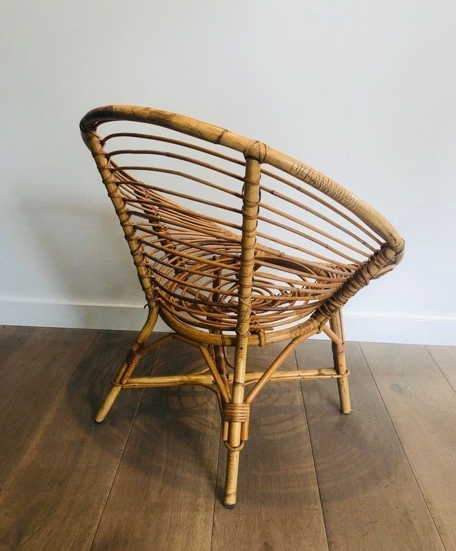 Pair Of Rattan Armchairs. French. Circa 1970 photo vintage
