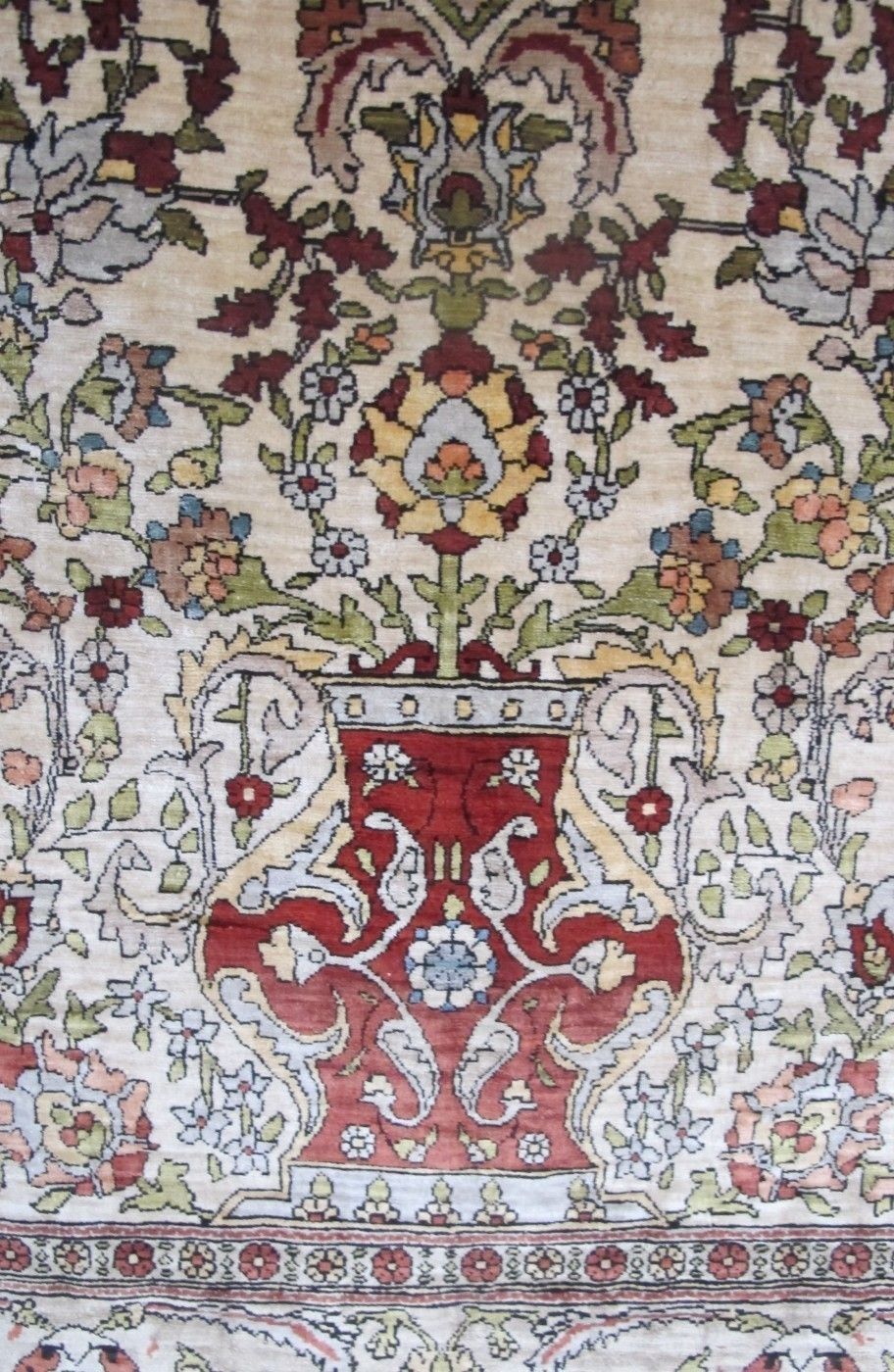 Fine Silk Hereke Rug With Signature photo for sale