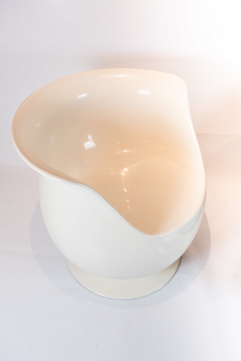 Chairs In The Form Of Teacups In White And Black Of Hard Plastic From The 1980s. photo Furniture