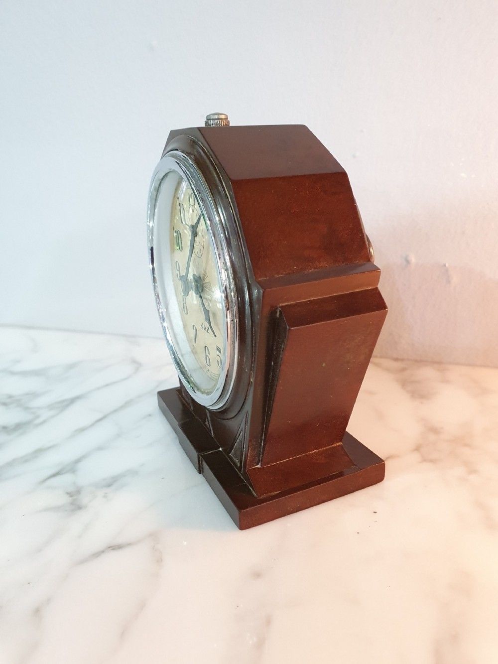 French Art Deco Jaz Bakelite Travel Alarm Clock C.1930 photo 259.0